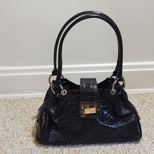 Isabella Adams Black Faux Alligator Leather Purse